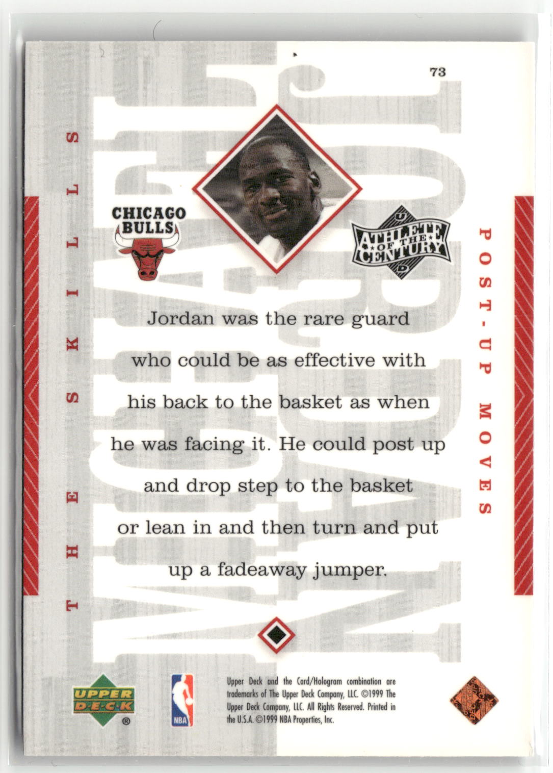 1999 Upper Deck Michael Jordan Athlete of the Century #73 Michael Jordan-2