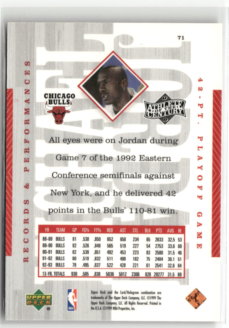 1999 Upper Deck Michael Jordan Athlete of the Century #71 Michael Jordan-2