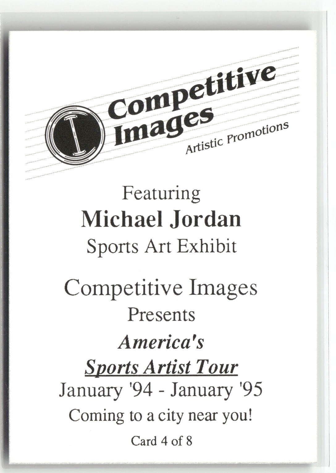 1994-95 Competitive Images Artistic Promotions #4 Michael Jordan-2