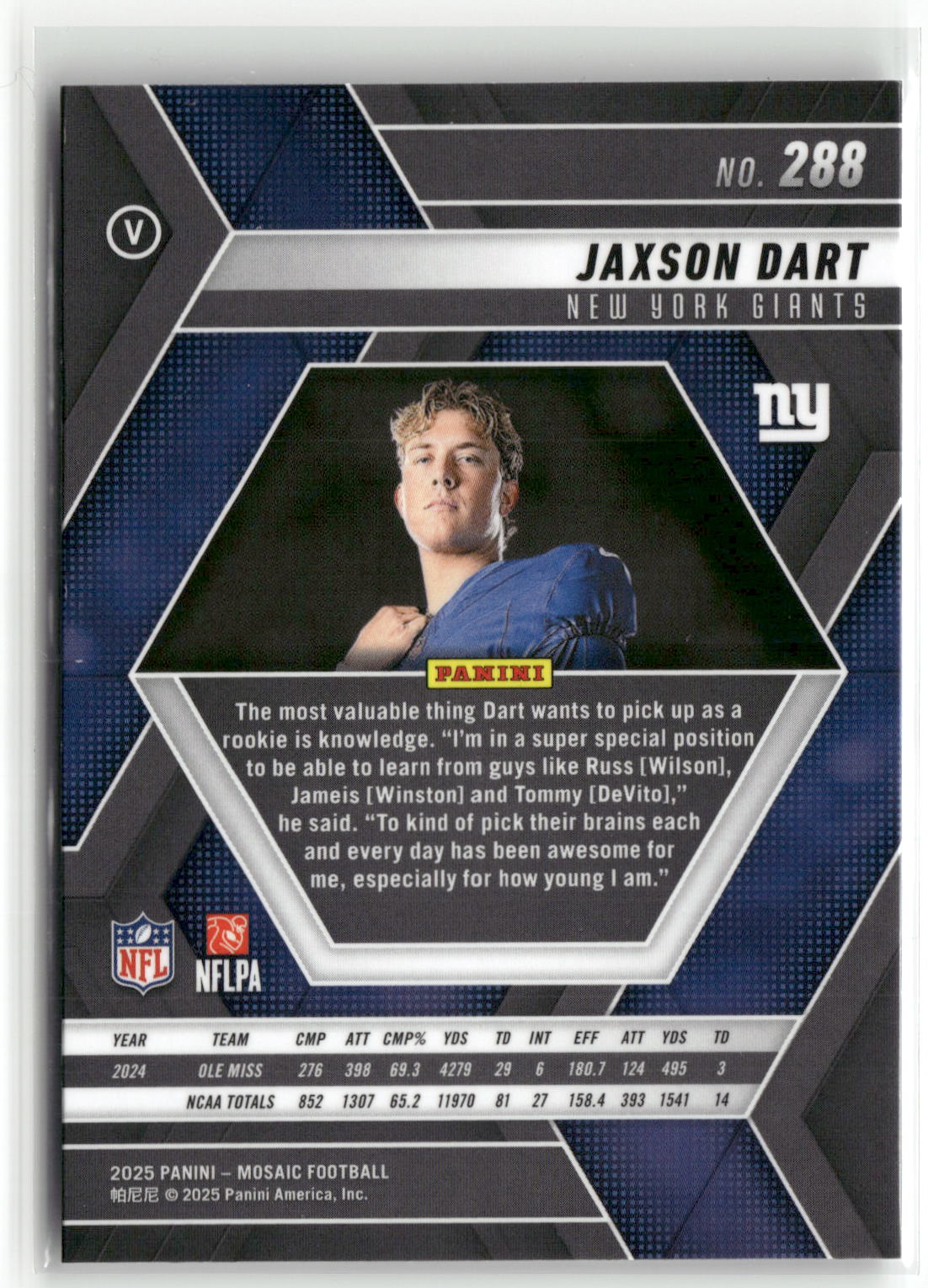 2025 Panini Mosaic #288 Jaxson Dart-2
