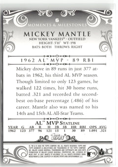 2008 Topps Moments & Milestones #6-46 Mickey Mantle #/150-2