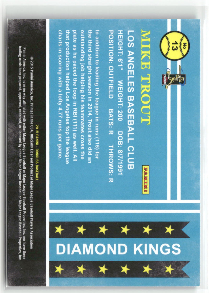 2015 Donruss #13 Mike Trout Stat Line Career #/305-2