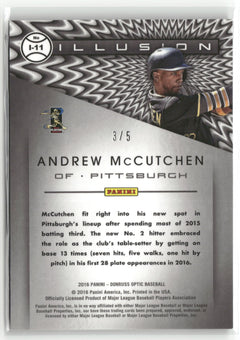 2016 Donruss Optic #I-11 Andrew McCutchen Illusion Green #/5-2
