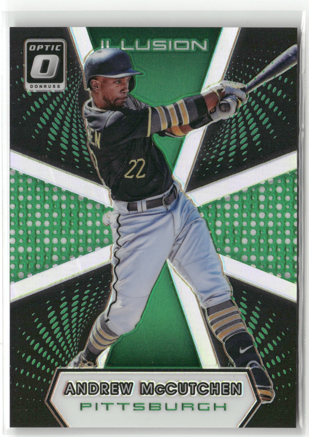 2016 Donruss Optic #I-11 Andrew McCutchen Illusion Green #/5