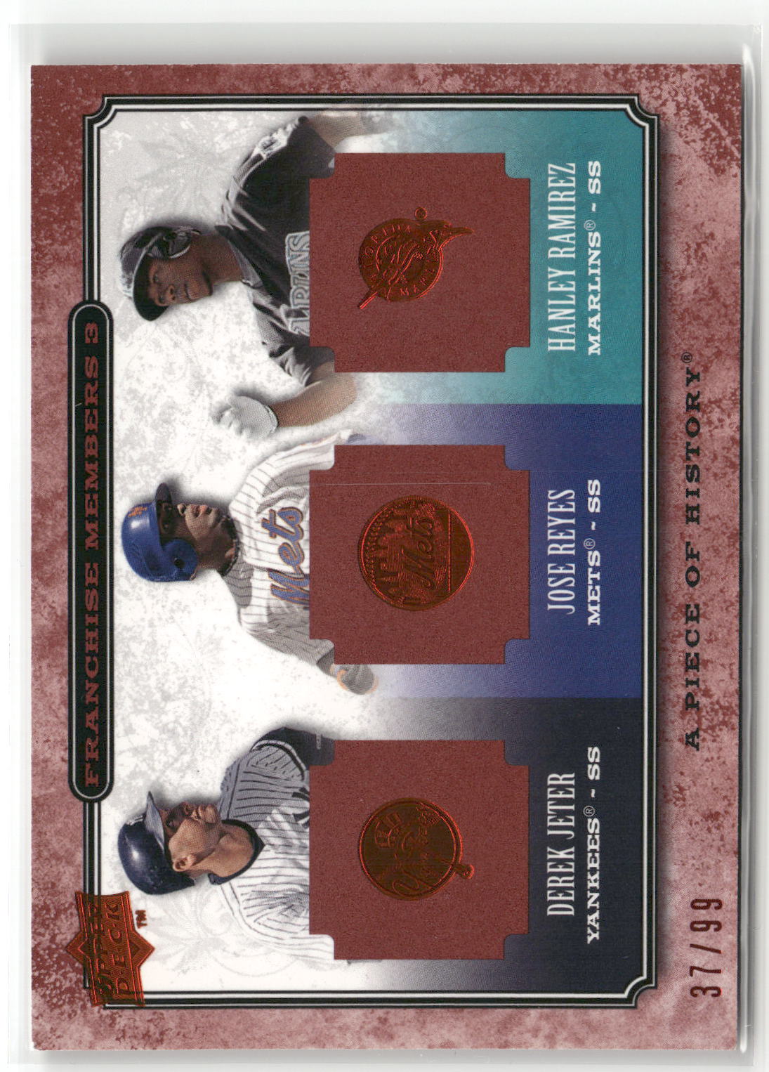2008 Upper Deck A Piece of History #FM3-14 Franchise Members Triple Red #/99