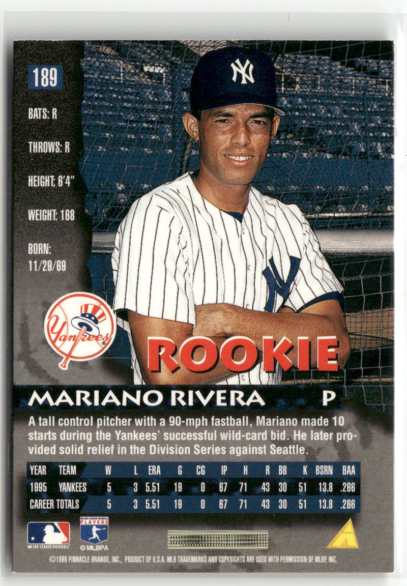 1996 Pinnacle #189 Mariano Rivera-2