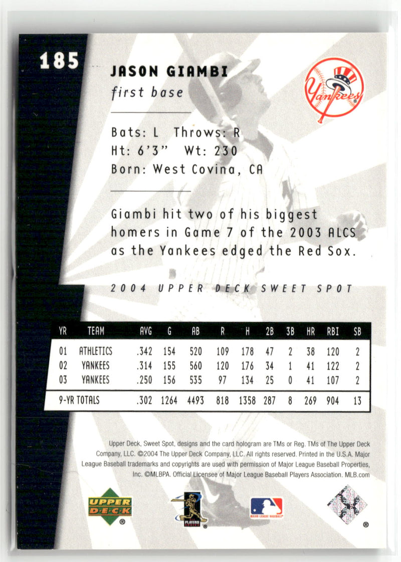 2004 Upper Deck Sweet Spot #185 Jason Giambi #/399-2