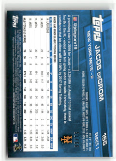 2017 Topps #155 Jacob deGrom Black #/66-2