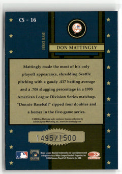 2004 Donruss Throwback Threads #CS-16 Don Mattingly Century Stars #/1500-2