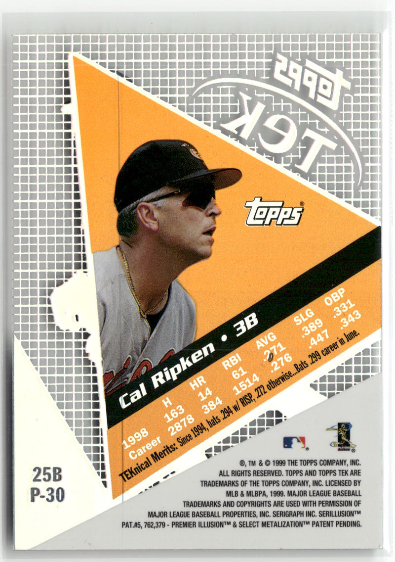 1999 Topps Tek #25B Cal Ripken Pattern 12-2