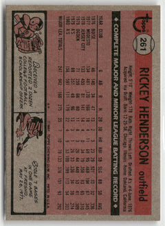 1981 Topps #261 Rickey Henderson-2