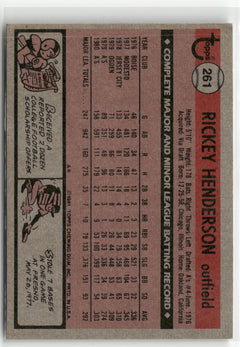 1981 Topps #261 Rickey Henderson-2