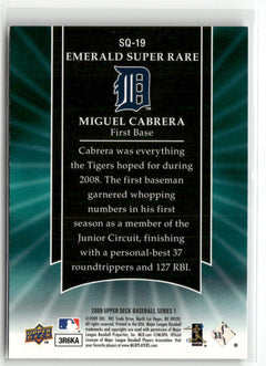 2009 Upper Deck #SQ-19 Miguel Cabrera StarQuest Emerald Super Rare-2
