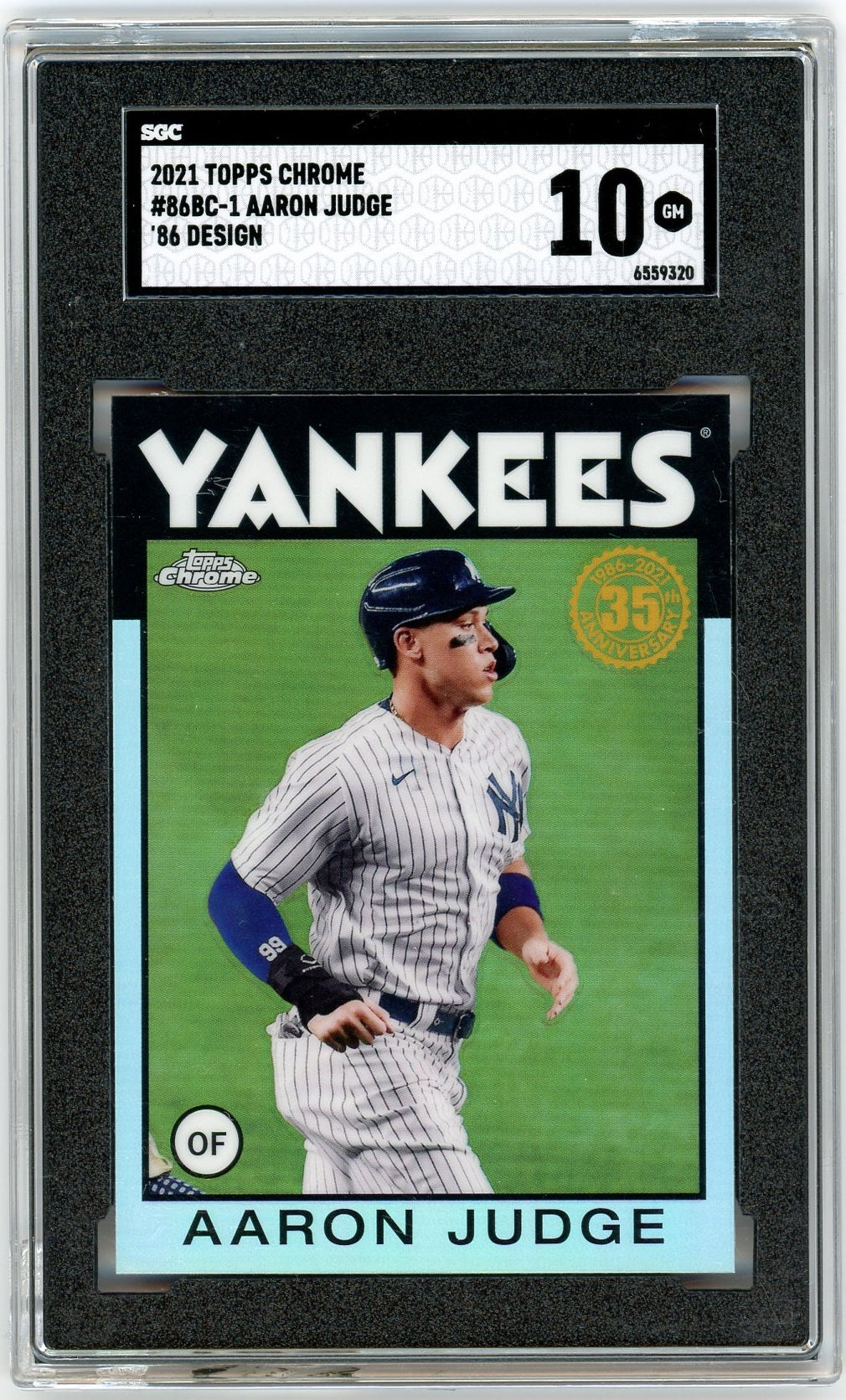 2021 Topps Chrome #86BC-1 Aaron Judge 1986 Baseball 35th Anniversary SGC 10-1