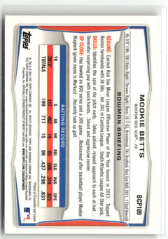 2014 Bowman #BCP109 Mookie Betts Chrome Prospects-2