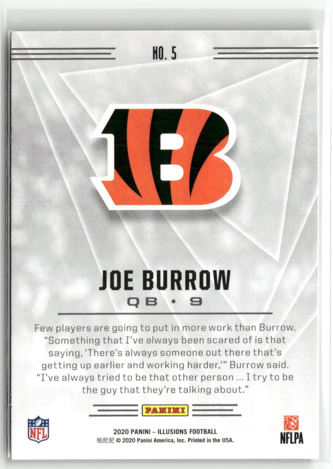 2020 Panini Illusions #5 Joe Burrow Retail-2