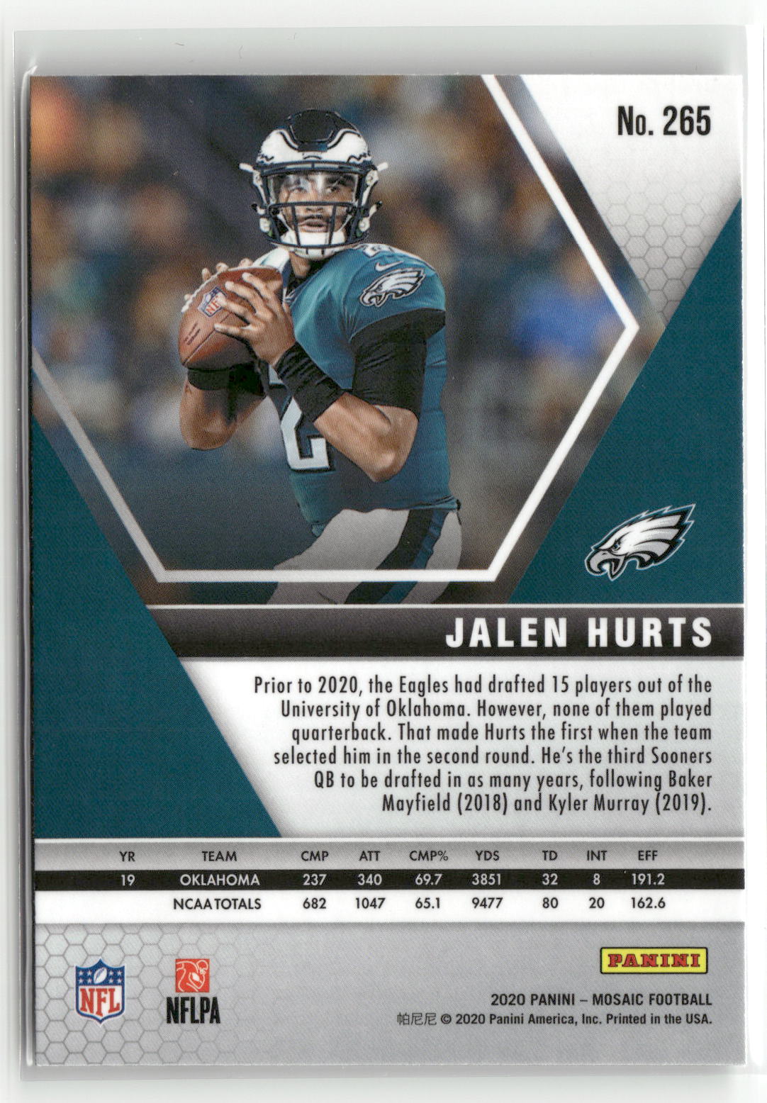 2020 Panini Mosaic #265 Jalen Hurts-2