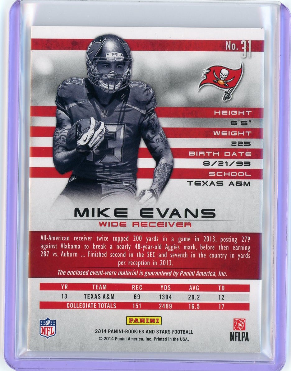 2014 Panini Rookies & Stars #31 Mike Evans Rookie Materials-2