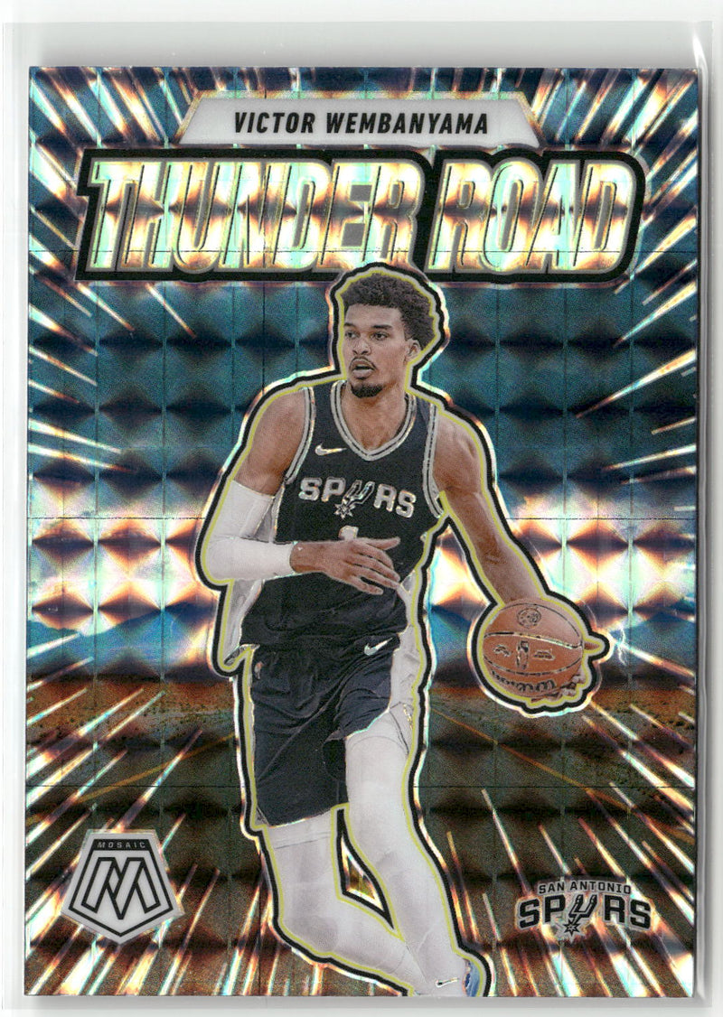 2024-25 Panini Mosaic #8 Victor Wembanyama Thunder Road Mosaic-1