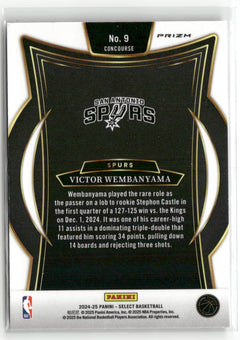 2024-25 Panini Select #9 Victor Wembanyama Tectonic Prizm-2