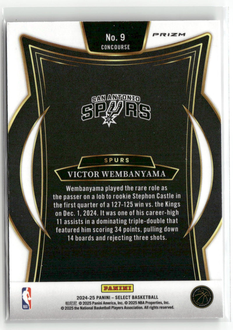 2024-25 Panini Select #9 Victor Wembanyama Tectonic Prizm-2
