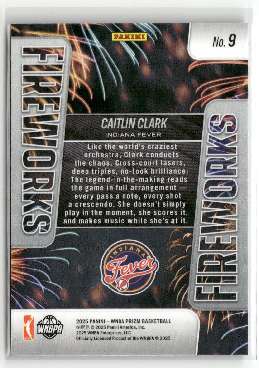 2025 Panini Prizm WNBA #9 Caitlin Clark Fireworks-2
