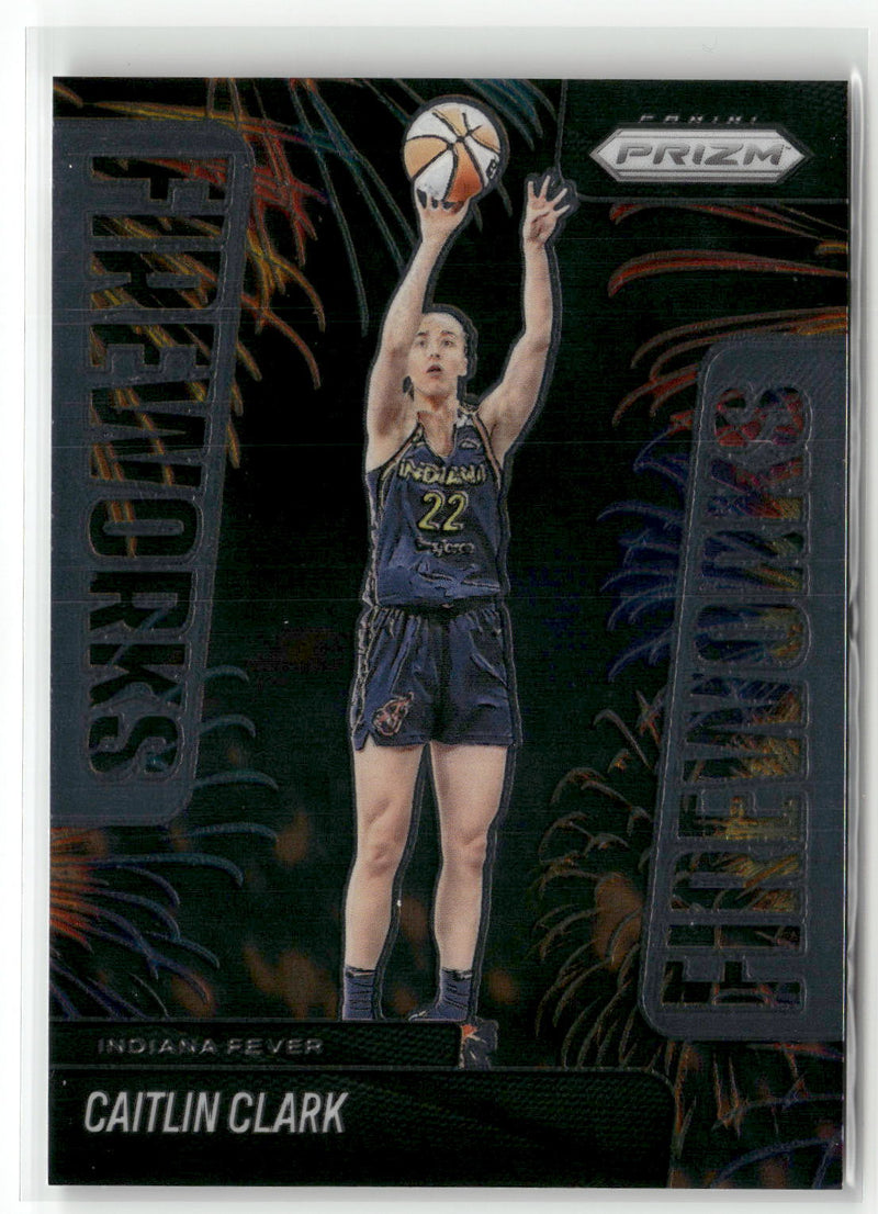 2025 Panini Prizm WNBA #9 Caitlin Clark Fireworks-1
