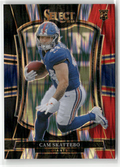 2025 Panini Select #195 Cam Skattebo Black and Red Prizm Shock-1