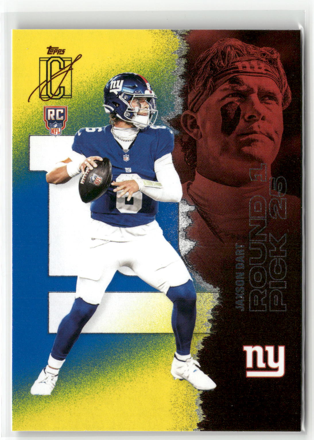 2025 Topps Signature Class #106 Jaxson Dart Blue & Yellow-1