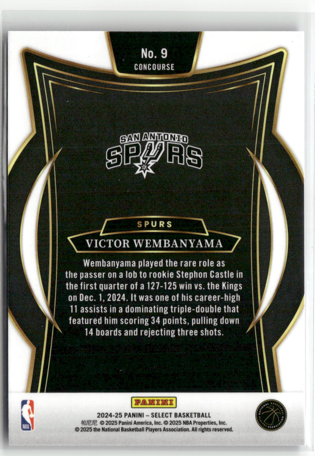 2024-25 Panini Select #9 Victor Wembanyama-2