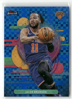 2025-26 Finest #140 Jalen Brunson Blue X-Fractor #/75-1