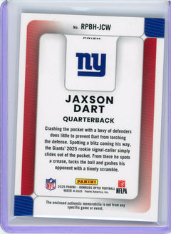 2025 Donruss Optic #RPBH-JCW Jaxson Dart Rookie Phenoms Blue Hyper-2