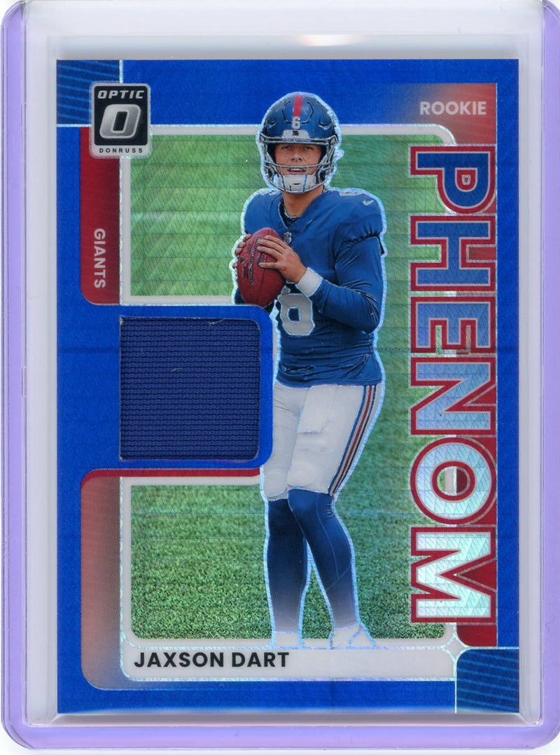 2025 Donruss Optic #RPBH-JCW Jaxson Dart Rookie Phenoms Blue Hyper-1