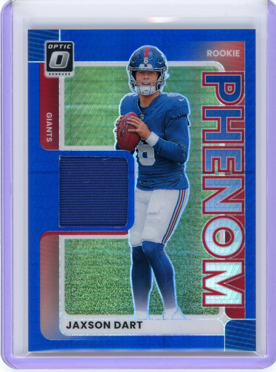 2025 Donruss Optic #RPBH-JCW Jaxson Dart Rookie Phenoms Blue Hyper