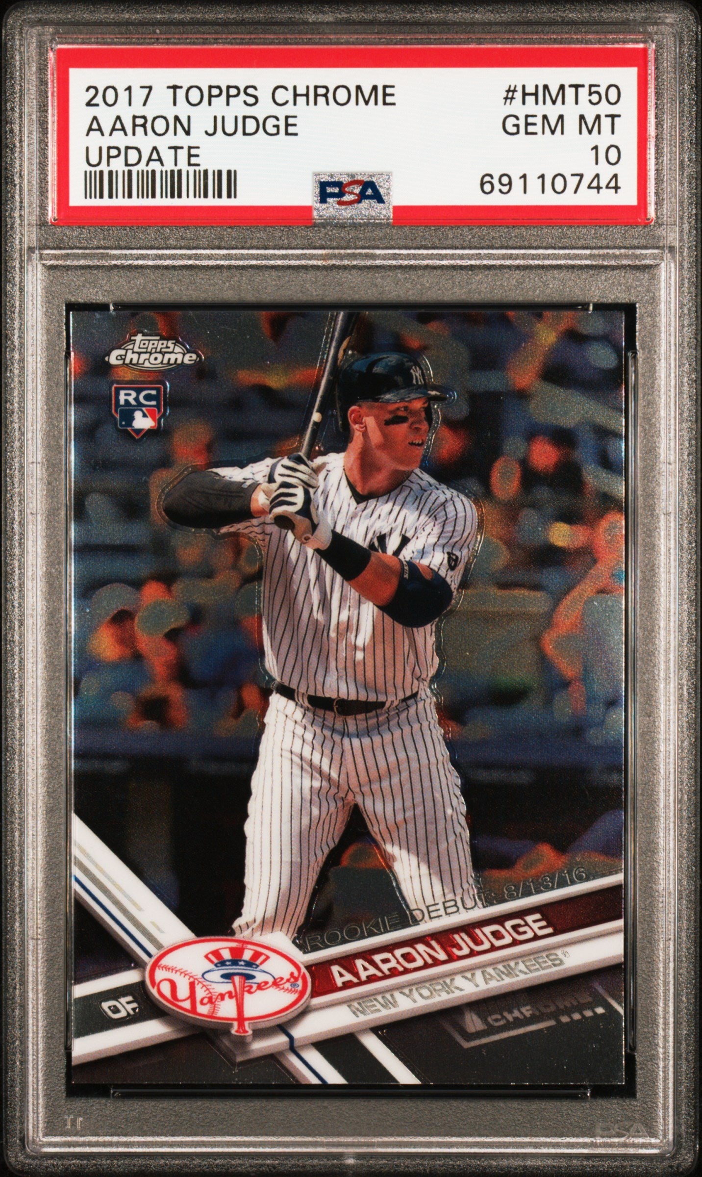 2017 Topps Chrome Update #HMT50 Aaron Judge Update PSA 10