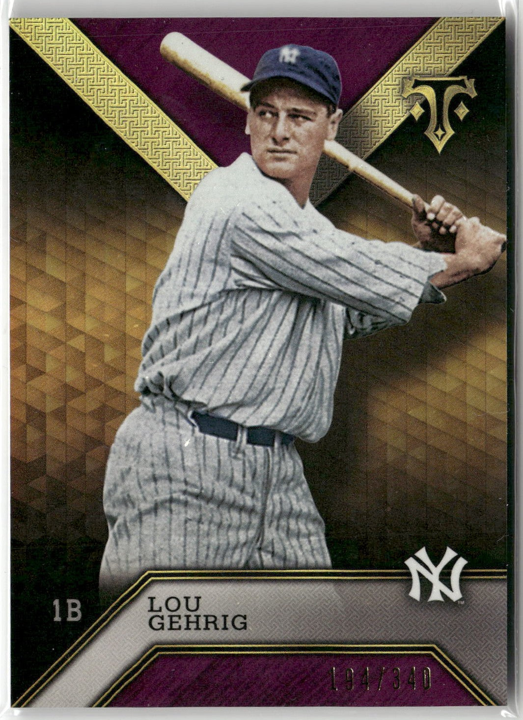 2016 Topps Triple Threads #19 Lou Gehrig Amethyst #/340-1