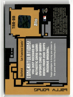 2001 Topps Reserve #TRR-BB Barry Bonds Game Jerseys-2