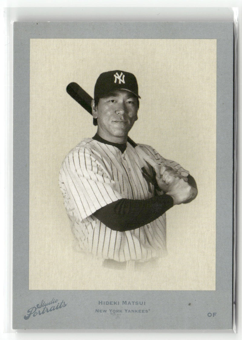 2005 Donruss Studio #SP-55 Hideki Matsui Portraits Throwback Threads White #/30-1