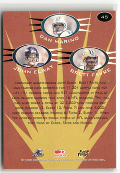1999 Donruss Preferred QBC #45 Dan Marino / Brett Favre / John Elway-2