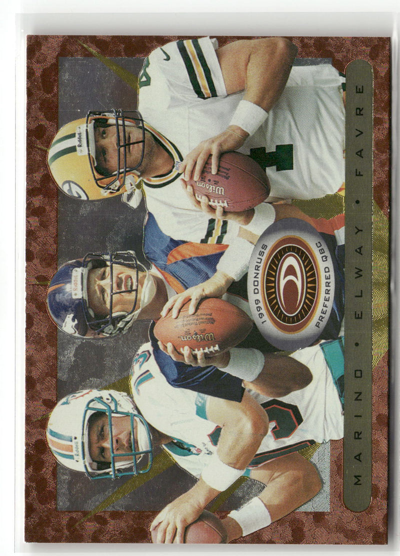 1999 Donruss Preferred QBC #45 Dan Marino / Brett Favre / John Elway-1