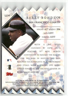 1999 Topps Chrome #LD9 Barry Bonds Lords of the Diamond Refractors-2