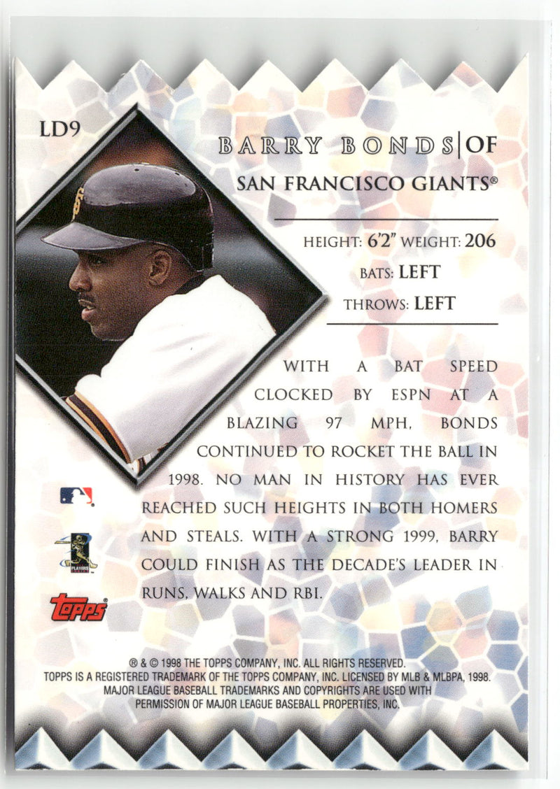 1999 Topps Chrome #LD9 Barry Bonds Lords of the Diamond Refractors-2
