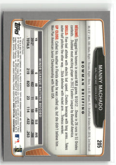 2013 Bowman Chrome #205 Manny Machado-2