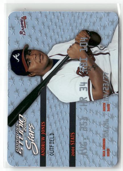 2002 Donruss Studio #SS-40 Andruw Jones Stars Platinum #/50