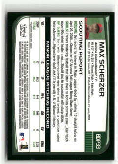 2008 Bowman Draft Picks & Prospects #BDP33 Max Scherzer Chrome-2