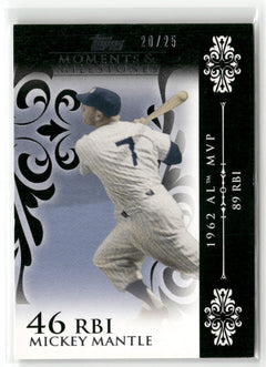 2008 Topps Moments & Milestones #6-4 Mickey Mantle Black #/25-1