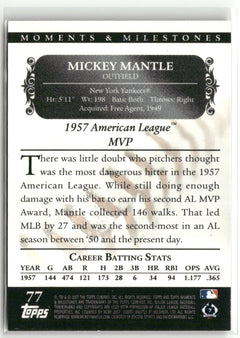 2007 Topps Moments & Milestones #77-49 Mickey Mantle Black #/29-2