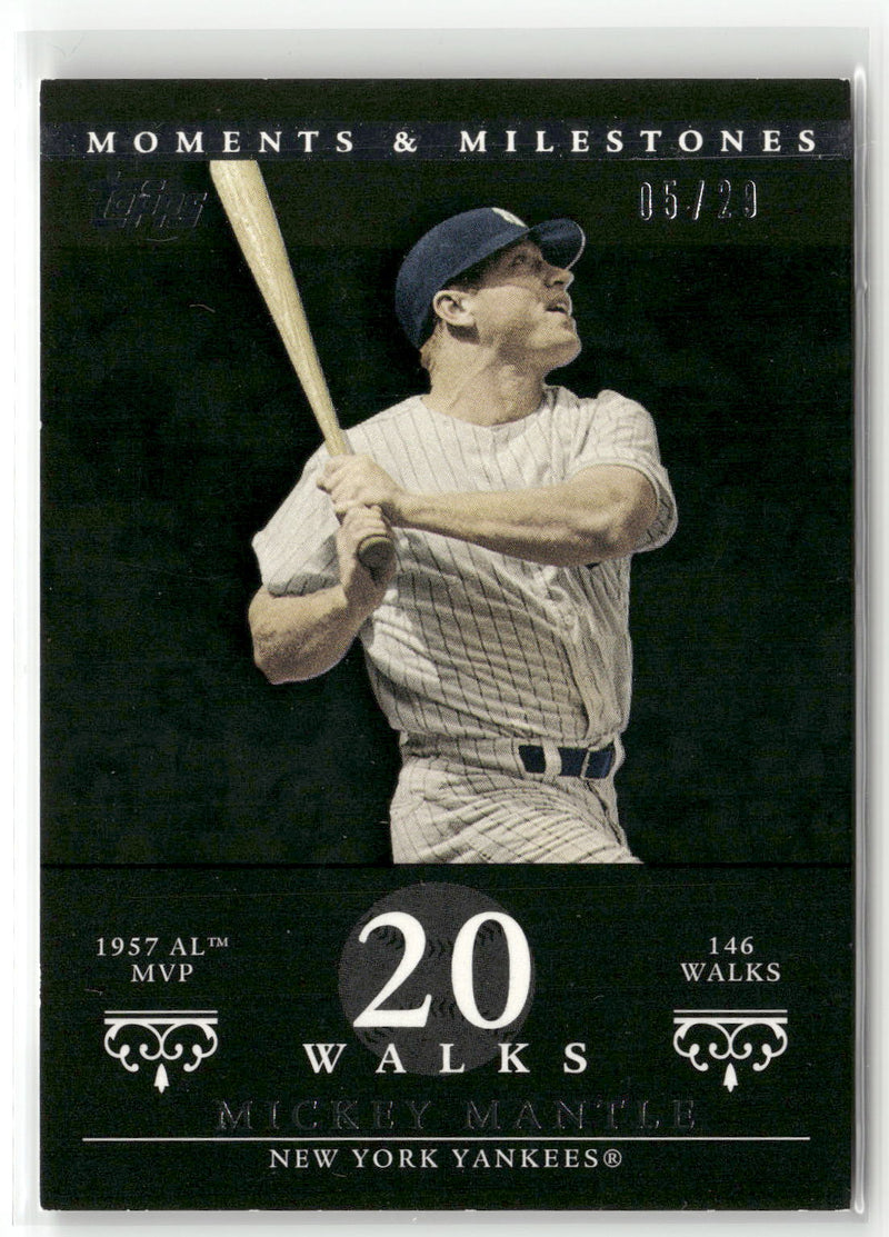 2007 Topps Moments & Milestones #77-49 Mickey Mantle Black #/29-1
