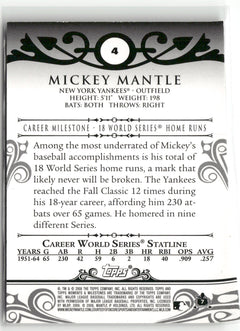 2008 Topps Moments & Milestones #4-11 Mickey Mantle Black 01/25-2