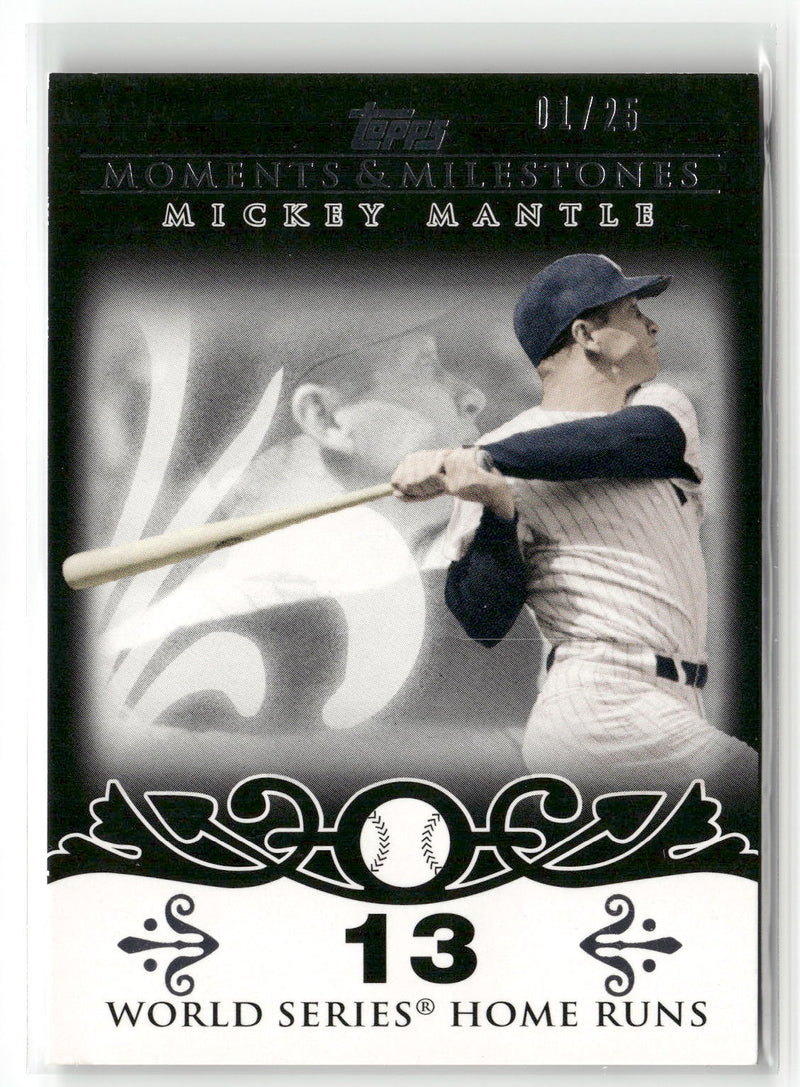 2008 Topps Moments & Milestones #4-11 Mickey Mantle Black 01/25-1